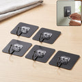 Self adhesive wall hooks, strong transparent sticky hooks for home (5 pcs set)