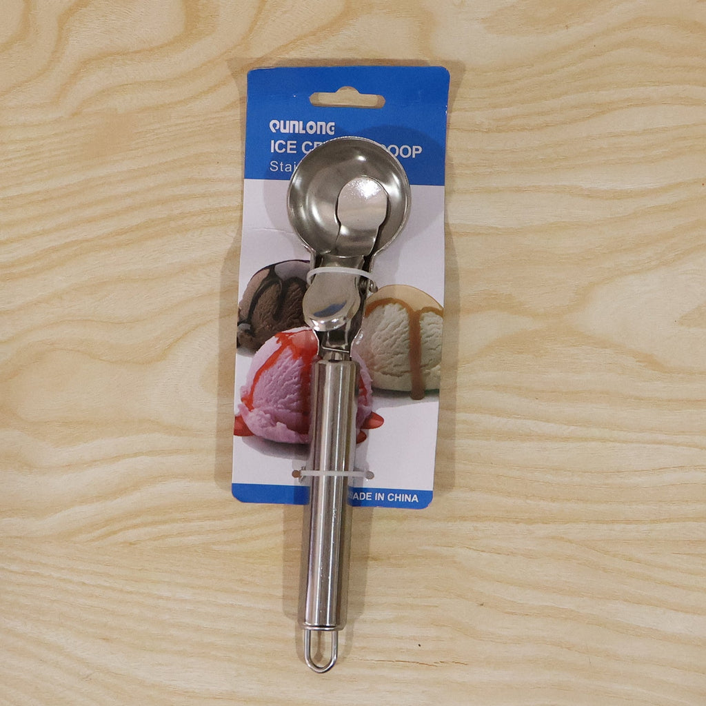 Heavy duty ice cream and cookie dough scoop with squeeze trigger