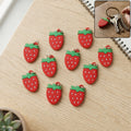 Colorful strawberry-themed keychain set for bags and keys