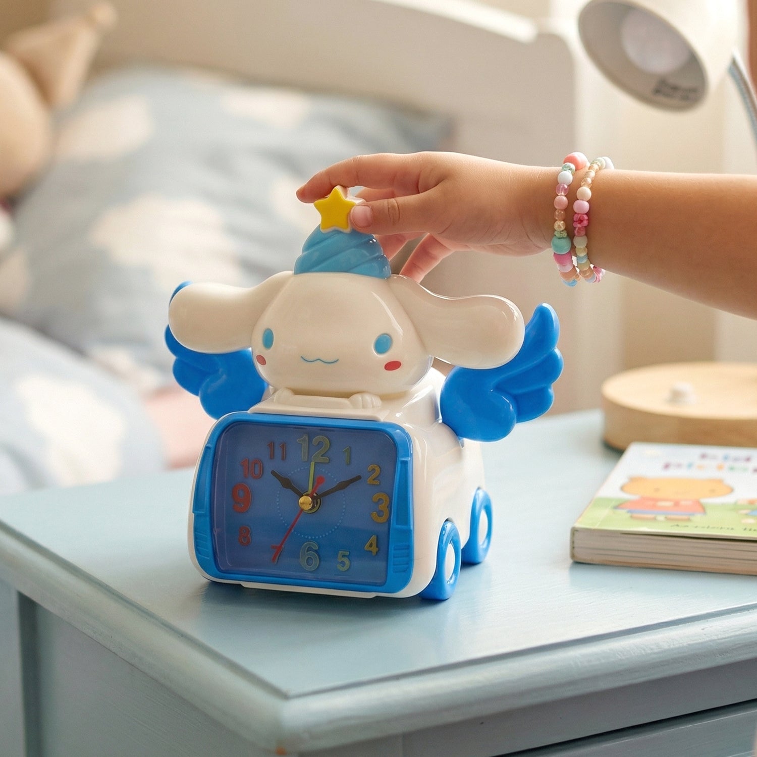 Children's room bunny bedside alarm clock with colorful dial