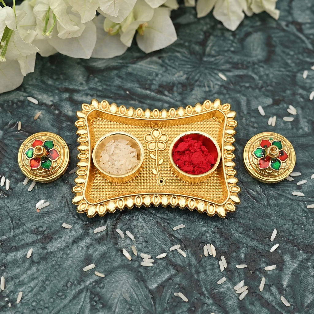 Meenakari floral kumkum holder