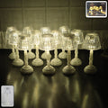 Set of 12 LED crystal table lamps with warm ambient light