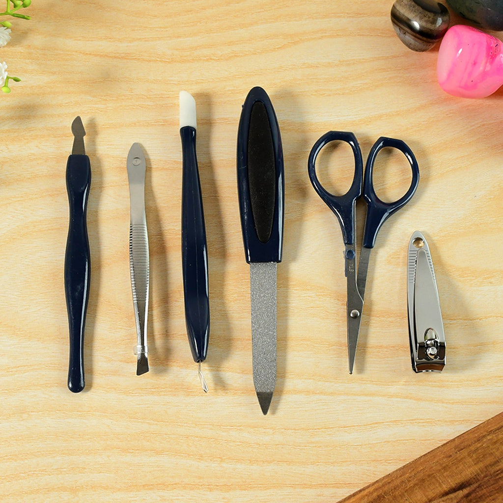 Close-up of professional manicure pedicure grooming tools