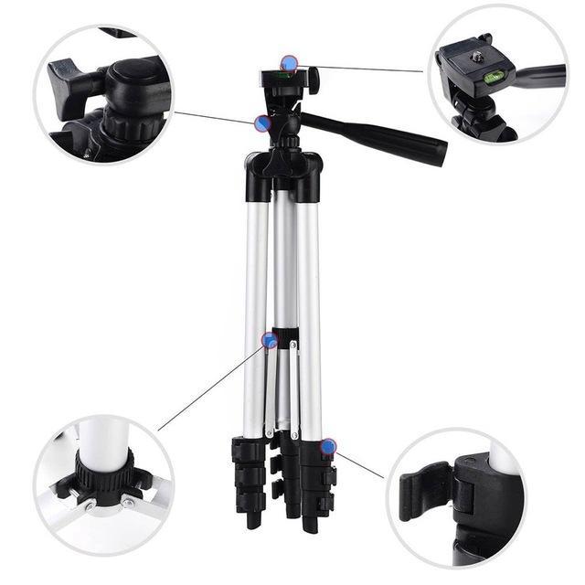 An adjustable height camera tripod from Gambit featuring a flexible 3-way pan head.