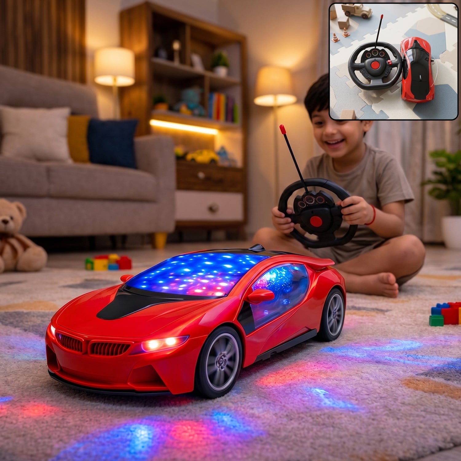 Remote Control Car for Kids – Fast Steering & Lights | Spark Tots