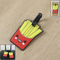 Vibrant cartoon French fries luggage tag for travel identification