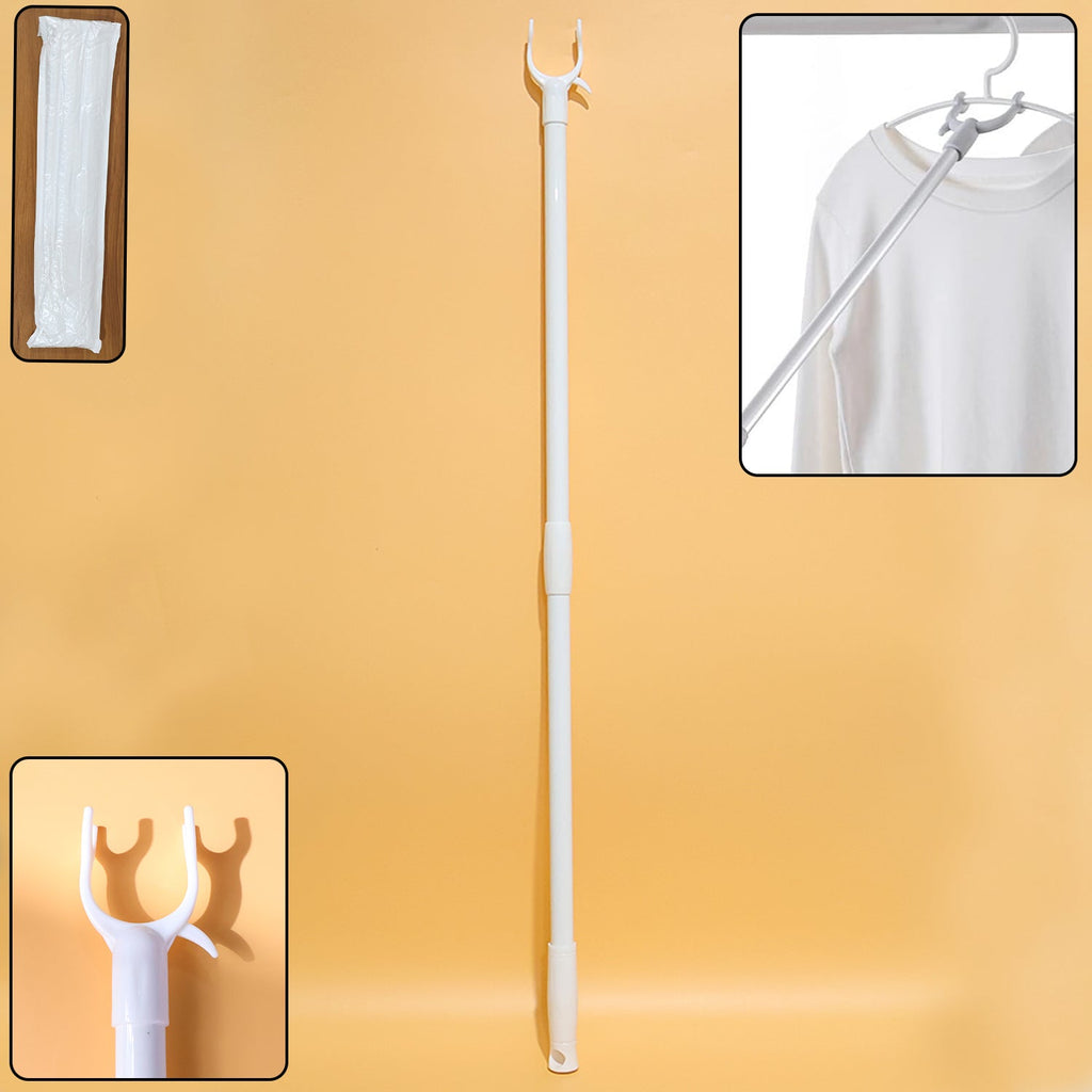 Wall-mounted clothes hook rod for hanging garments and high racks