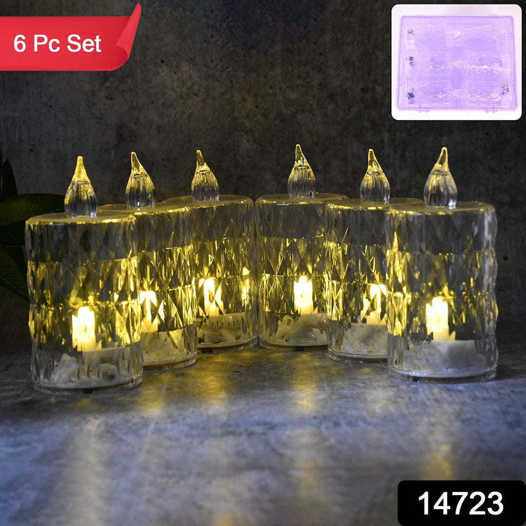 Decorative LED crystal candle set ideal for home and festival décor