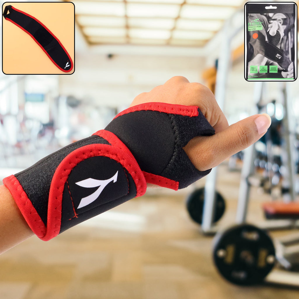 Adjustable wrist support brace with thumb loop providing secure fit