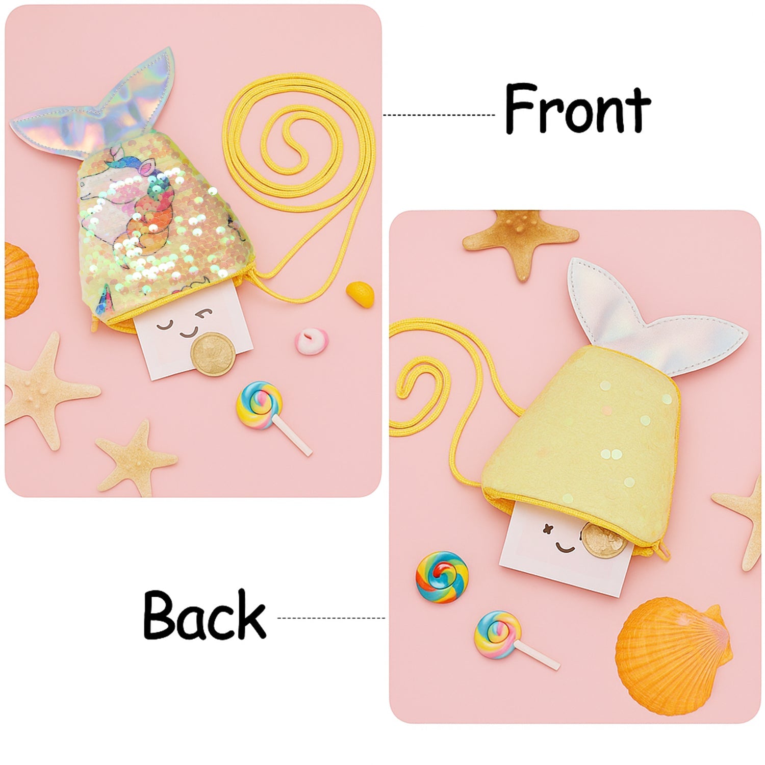 Sea shine kids sling purse with sparkling reversible sequin design