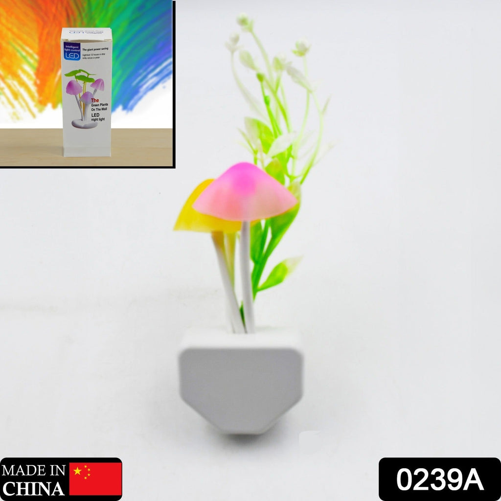 mushroom night lamp showcasing its automatic on/off sensor.