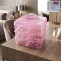 3-tier craft storage box with 18 adjustable clear compartments for organized crafting