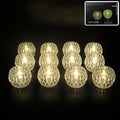 Set of 12 crystal style LED decorative lamps with warm yellow glow