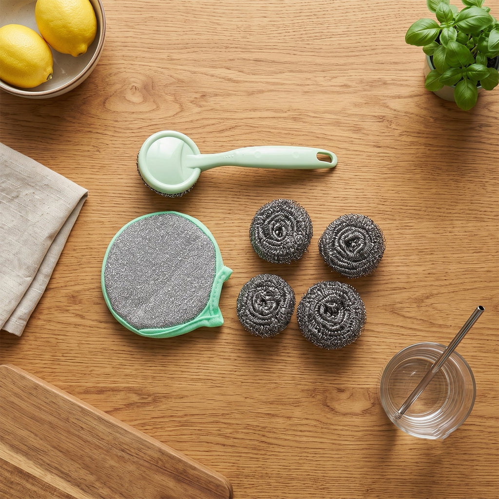 Kitchen Cleaning Set – 6-in-1 Stainless Steel Scrubber