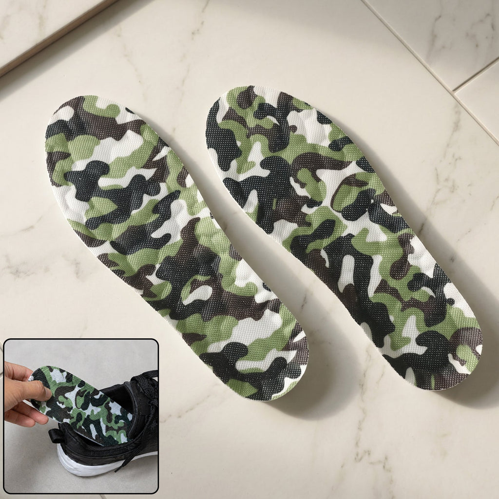 Camouflage print soft cushion shoe insoles for size 35-38