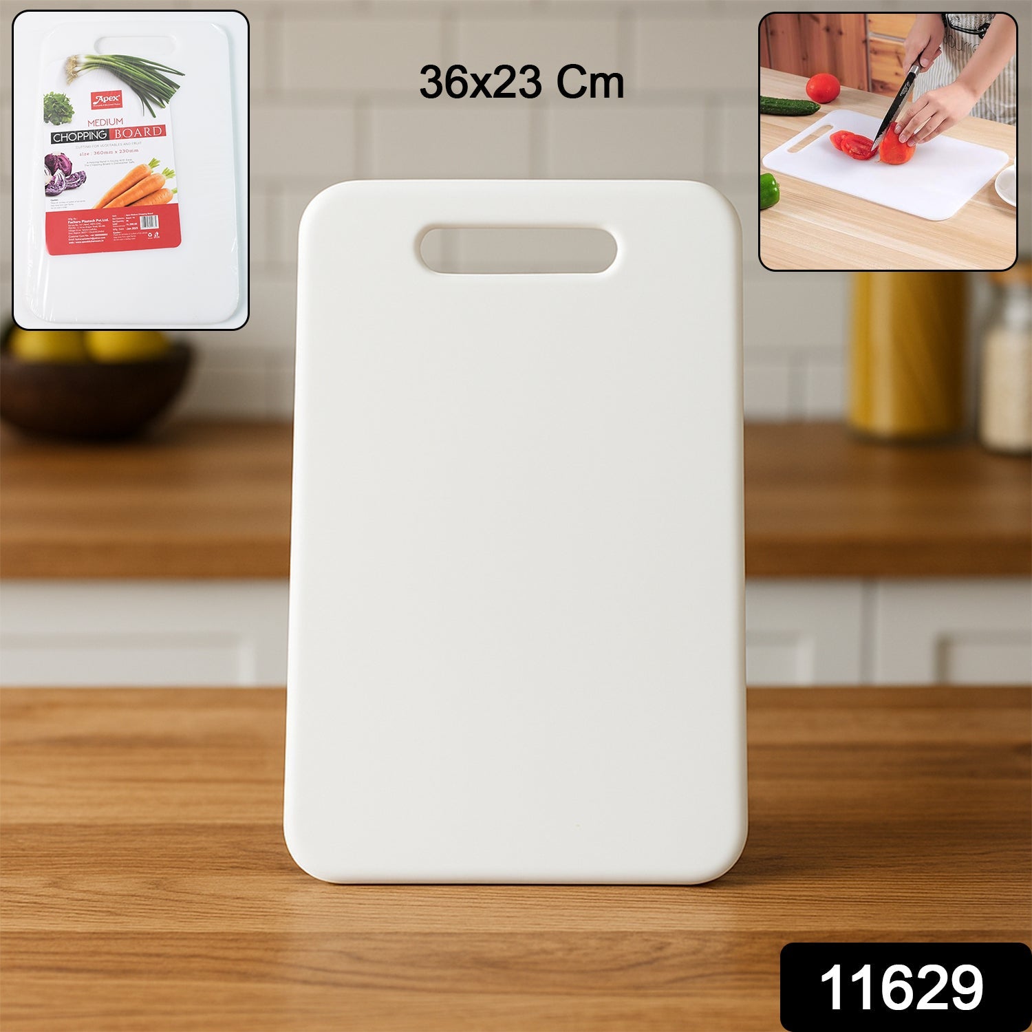 Apex medium size plastic chopping board showing sturdy surface