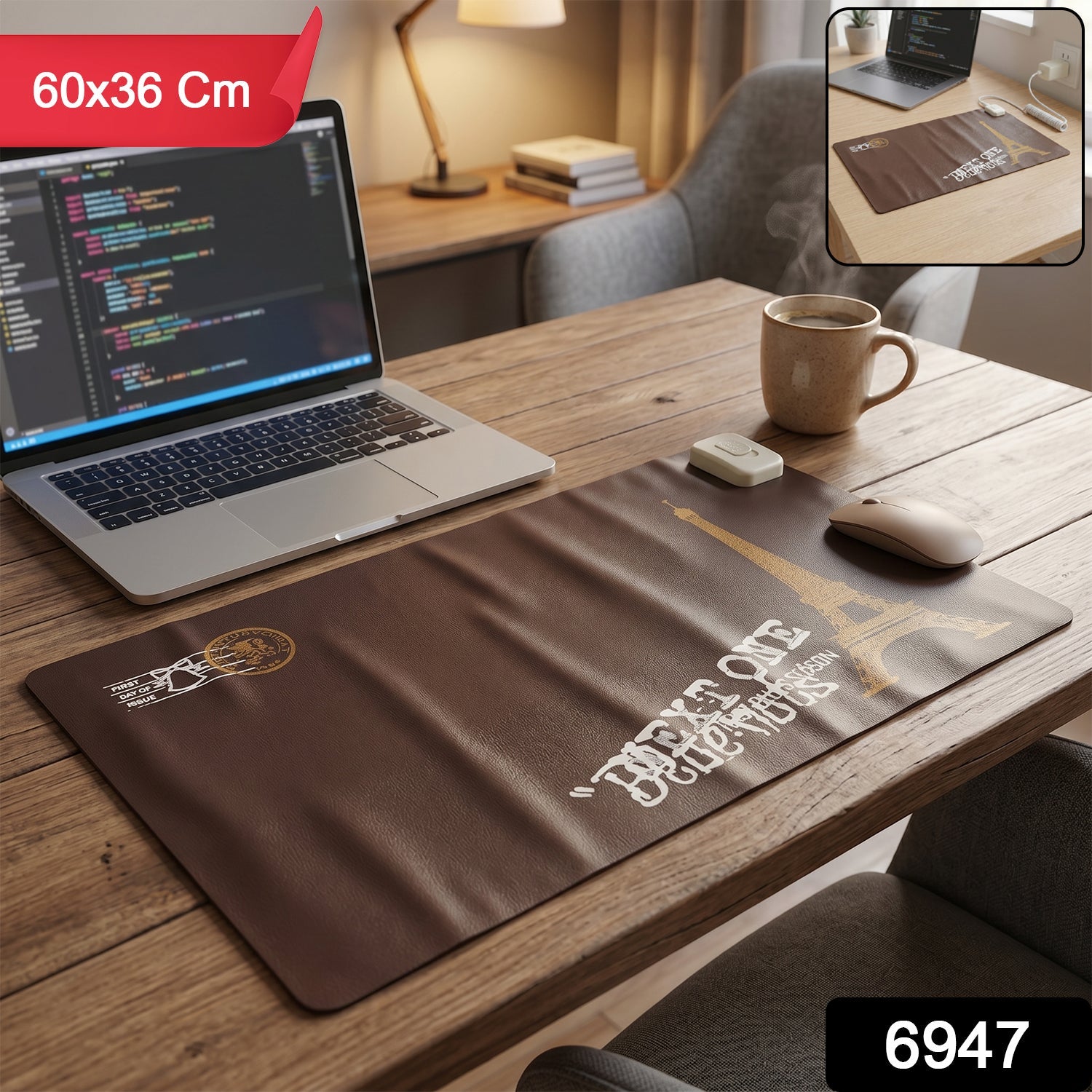 Person's hand comfortably resting on the warm, ergonomic heated mouse pad.